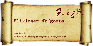 Flikinger Ágosta névjegykártya